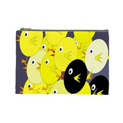 Yellow Flock Cosmetic Bag (large)  by Valentinaart