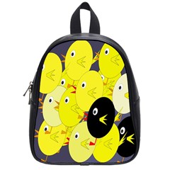 Yellow Flock School Bags (small)  by Valentinaart