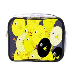 Yellow Flock Mini Toiletries Bags by Valentinaart