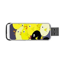 Yellow Flock Portable Usb Flash (two Sides) by Valentinaart