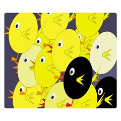 Yellow Flock Double Sided Flano Blanket (small)  by Valentinaart