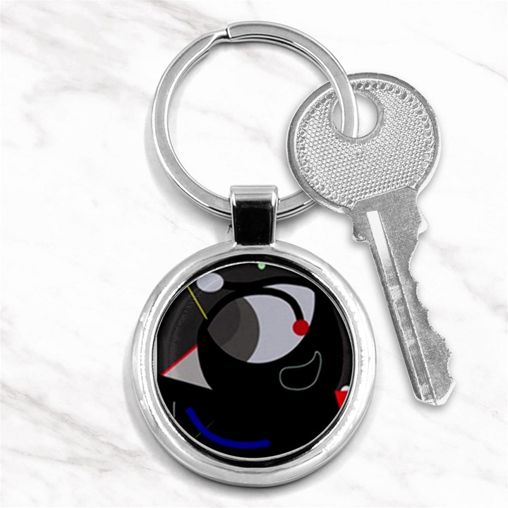 Gray bird Key Chains (Round) 