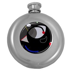 Gray Bird Round Hip Flask (5 Oz) by Valentinaart