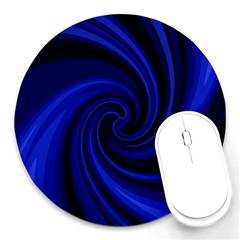 Blue Decorative Twist Round Mousepads by Valentinaart