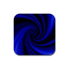 Blue Decorative Twist Rubber Coaster (square)  by Valentinaart