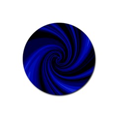 Blue Decorative Twist Rubber Coaster (round)  by Valentinaart