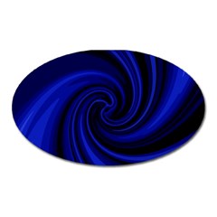 Blue Decorative Twist Oval Magnet by Valentinaart