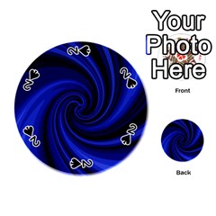 Blue Decorative Twist Playing Cards 54 (round)  by Valentinaart