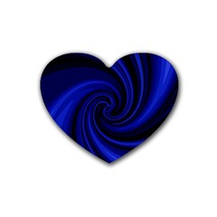 Blue Decorative Twist Rubber Coaster (heart)  by Valentinaart