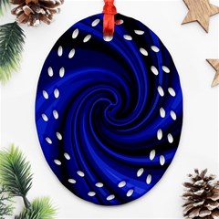 Blue Decorative Twist Oval Filigree Ornament (2-side)  by Valentinaart