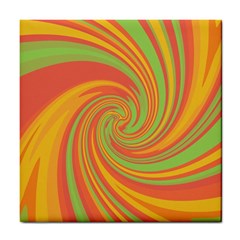 Green And Orange Twist Tile Coasters by Valentinaart