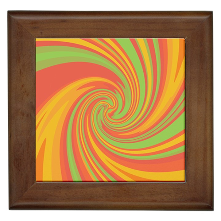 Green and orange twist Framed Tiles