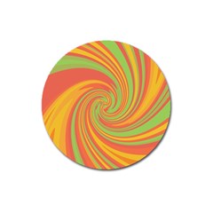 Green And Orange Twist Magnet 3  (round) by Valentinaart