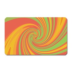 Green And Orange Twist Magnet (rectangular) by Valentinaart