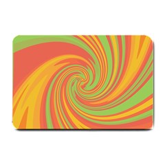 Green And Orange Twist Small Doormat  by Valentinaart