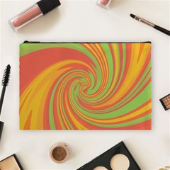 Green And Orange Twist Cosmetic Bag (large)  by Valentinaart