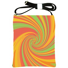 Green And Orange Twist Shoulder Sling Bags by Valentinaart