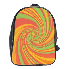 Green And Orange Twist School Bags (xl)  by Valentinaart