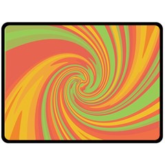 Green And Orange Twist Double Sided Fleece Blanket (large)  by Valentinaart