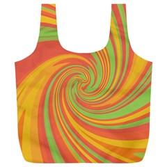 Green And Orange Twist Full Print Recycle Bags (l)  by Valentinaart