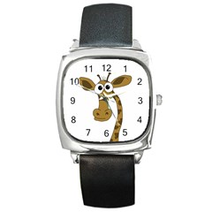 Giraffe  Square Metal Watch by Valentinaart