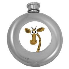 Giraffe  Round Hip Flask (5 Oz) by Valentinaart