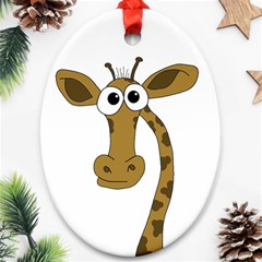 Giraffe  Oval Ornament (two Sides) by Valentinaart