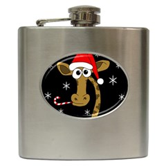 Christmas Giraffe Hip Flask (6 Oz) by Valentinaart