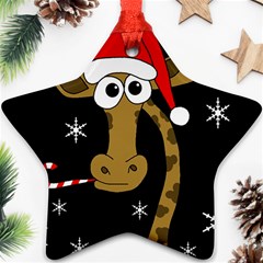 Christmas Giraffe Star Ornament (two Sides)  by Valentinaart