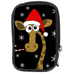 Christmas Giraffe Compact Camera Cases by Valentinaart