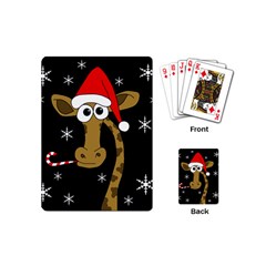 Christmas Giraffe Playing Cards (mini)  by Valentinaart