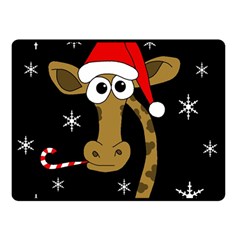 Christmas Giraffe Double Sided Fleece Blanket (small)  by Valentinaart