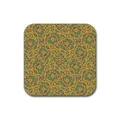 Modern Abstract Ornate Pattern Rubber Coaster (square)  by dflcprints