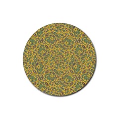 Modern Abstract Ornate Pattern Rubber Round Coaster (4 Pack)  by dflcprints