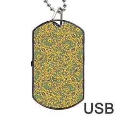 Modern Abstract Ornate Pattern Dog Tag Usb Flash (two Sides) 