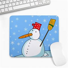 Snowman Large Mousepads by Valentinaart