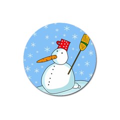 Snowman Magnet 3  (round)