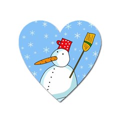 Snowman Heart Magnet