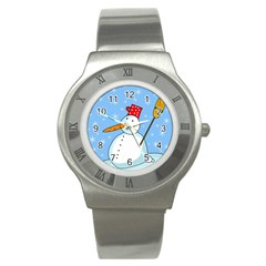 Snowman Stainless Steel Watch by Valentinaart