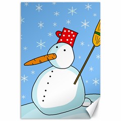 Snowman Canvas 12  X 18   by Valentinaart