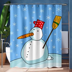 Snowman Shower Curtain 60  X 72  (medium)  by Valentinaart