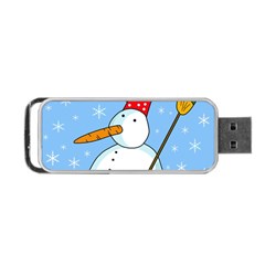 Snowman Portable Usb Flash (two Sides) by Valentinaart