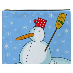 Snowman Cosmetic Bag (xxxl)  by Valentinaart