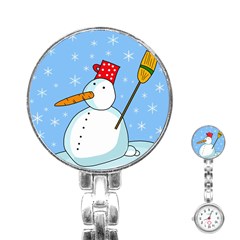 Snowman Stainless Steel Nurses Watch by Valentinaart