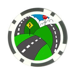 Hit The Road Poker Chip Card Guards by Valentinaart