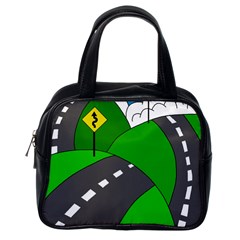 Hit The Road Classic Handbags (one Side) by Valentinaart