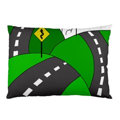 Hit The Road Pillow Case (two Sides) by Valentinaart