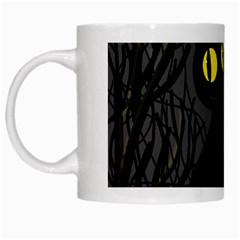 Black Cat - Halloween White Mugs by Valentinaart