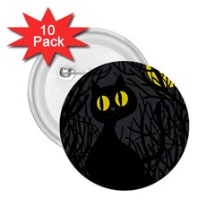 Black Cat - Halloween 2 25  Buttons (10 Pack)  by Valentinaart