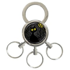 Black Cat - Halloween 3-ring Key Chains by Valentinaart